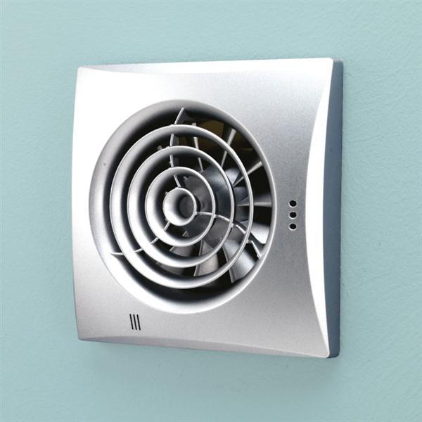 HiB Hush Bathroom Fan | 31700 | Plastic | Matt Silver