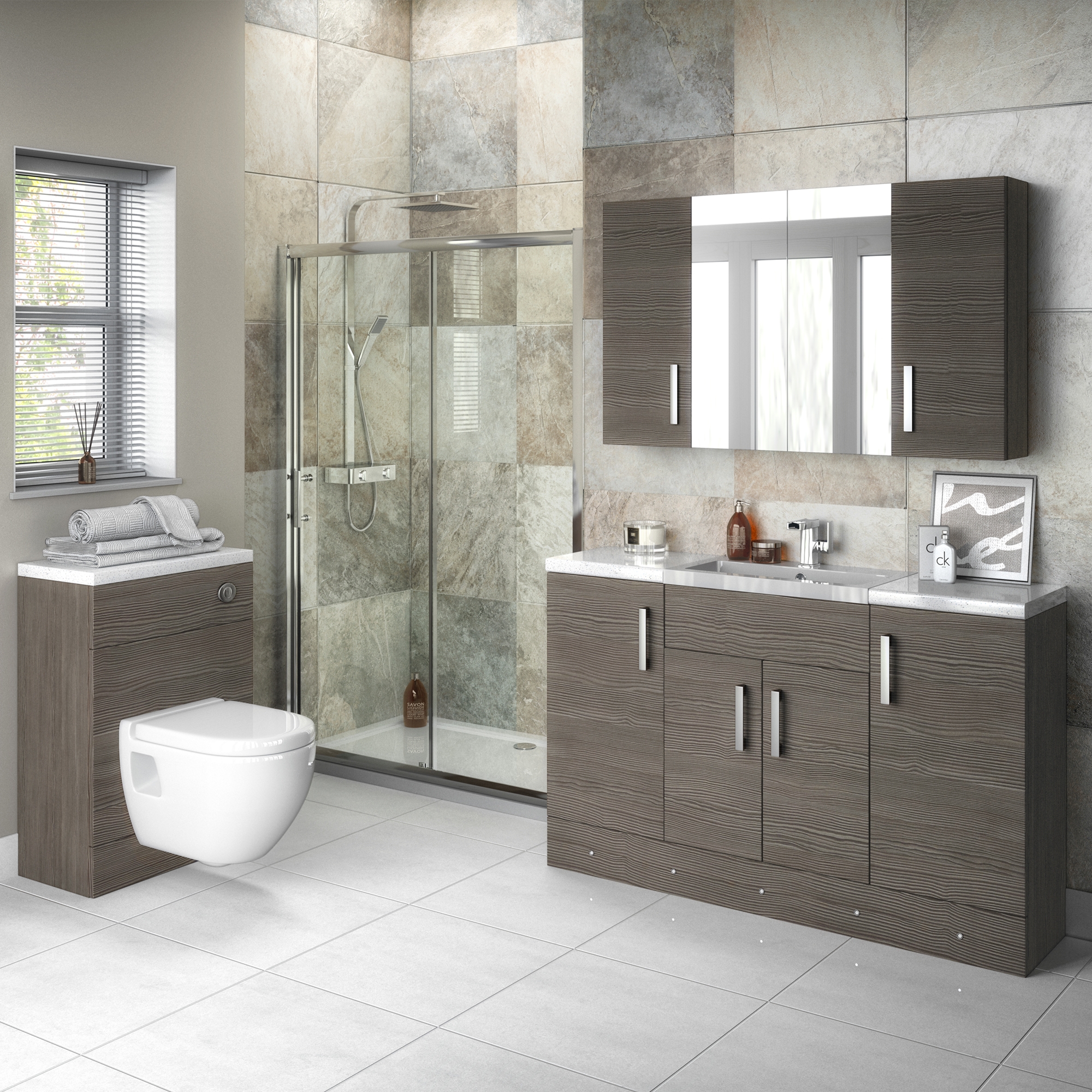 Hudson Reed Fitted Vanity Unit 405mm CBI323 Natural Oak