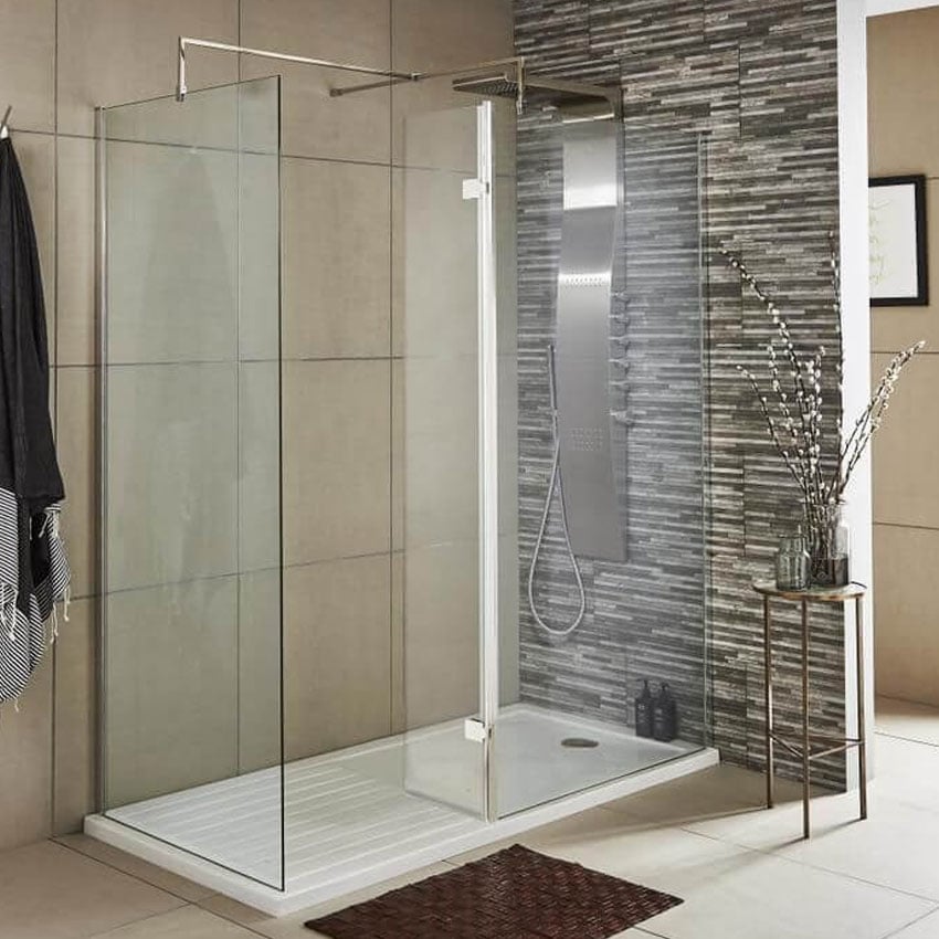 Hudson Reed Hinged Wet Room Panel WRSA030H 322mm 8mm Clear