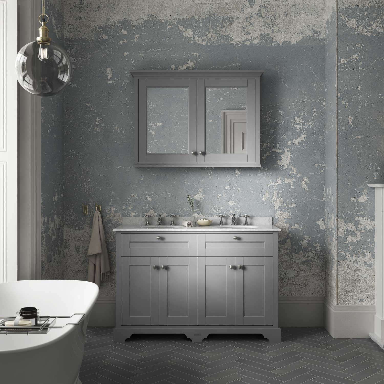Hudson Reed Old London Vanity Unit 1220mm LOF268 Storm Grey