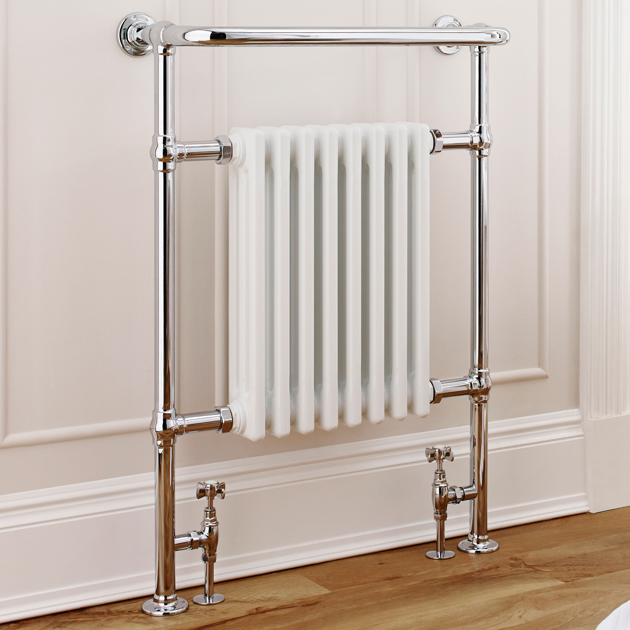 MaxHeat Crown Vegas Traditional Towel Rail | Crown-1 | Mild Steel | Chrome