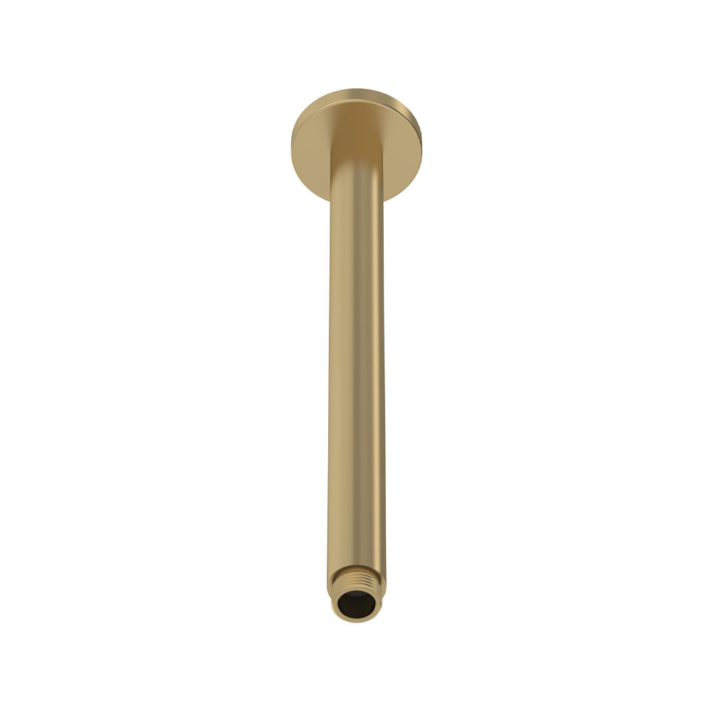 Nuie Arvan Round Ceiling Mounted Shower Arm 310mm Length - Brushed Brass