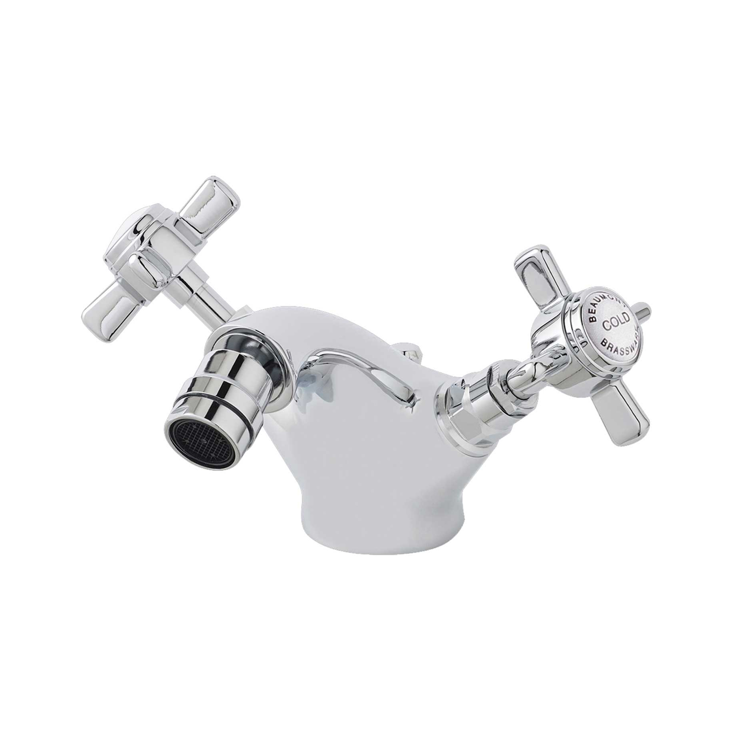 Nuie Beaumont Luxury Mono Bidet Mixer Tap with Waste Dual Handle - Chrome