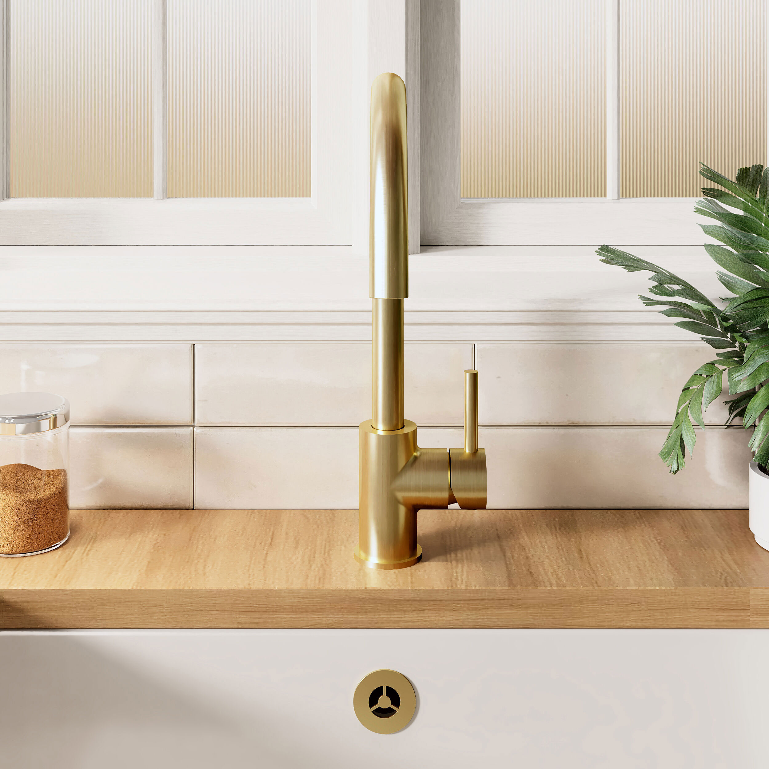 Nuie Lachen Kitchen Sink Mixer | KLA805SL | Deck Mounted | Brushed