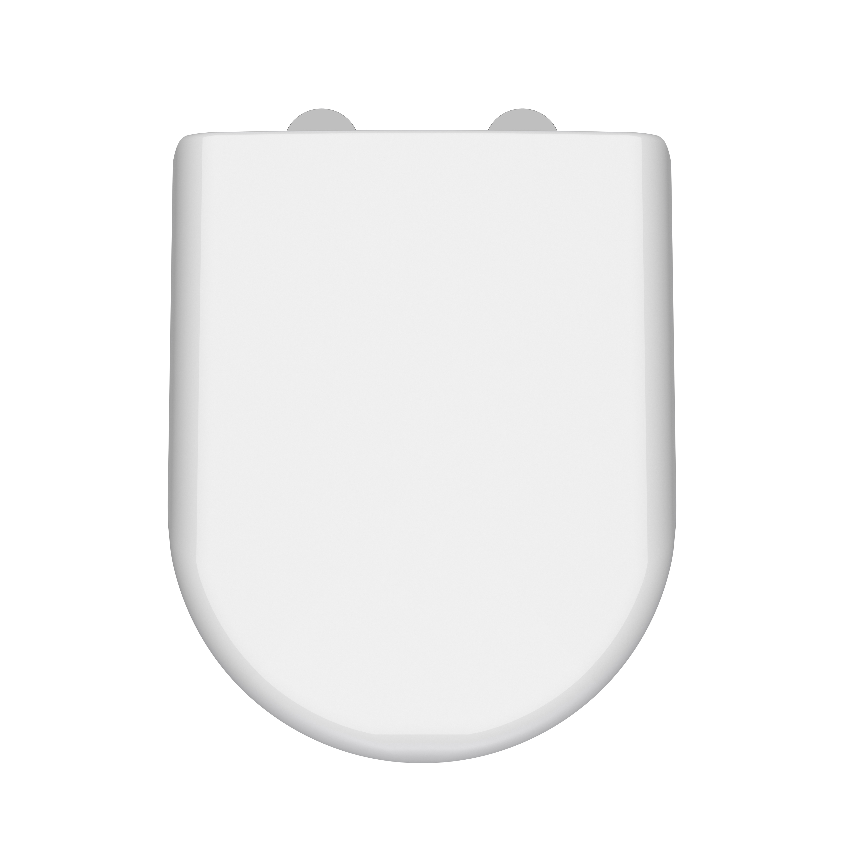 Nuie Luxury D-Shaped Thermoplastic Toilet Seat with Soft Close Hinge - White