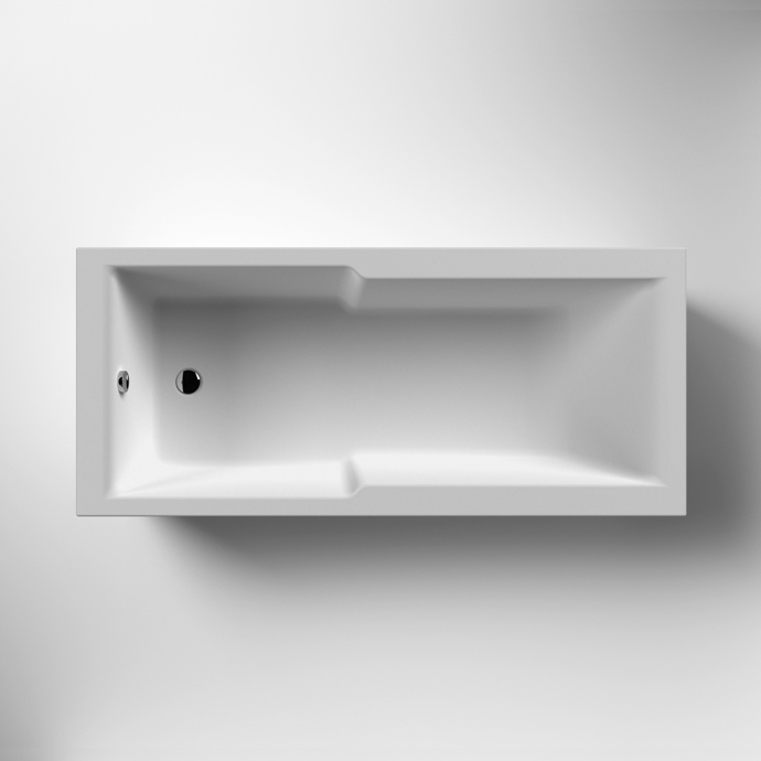 Nuie Square Shower Bath | NBA710 | 1700mm x 750mm | Acrylic