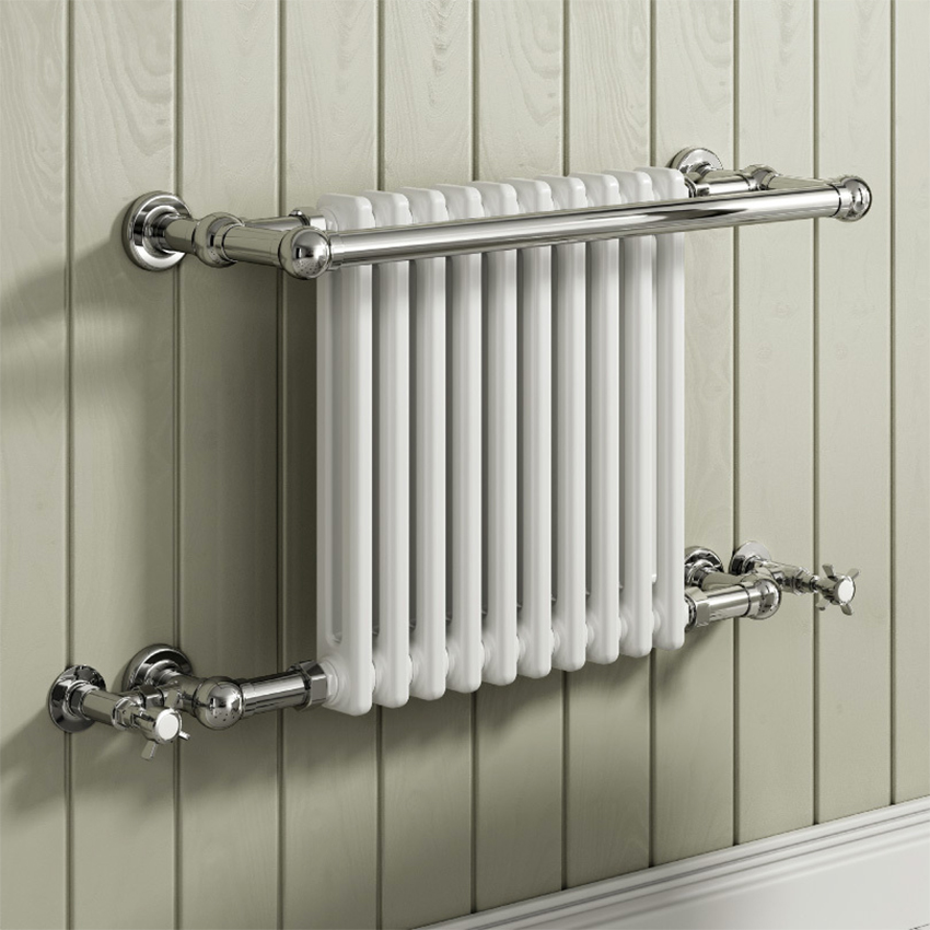Reina Camden Chrome/White Radiator Towel Rail Options