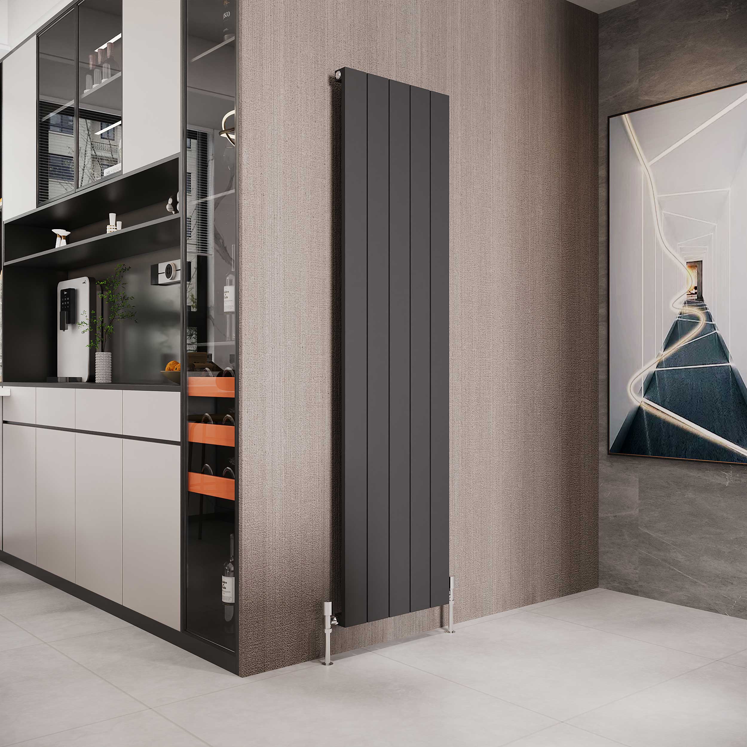 Reina Casina Designer Radiator | A-CSN180047AS | 1800mm x 470mm | Anthracite
