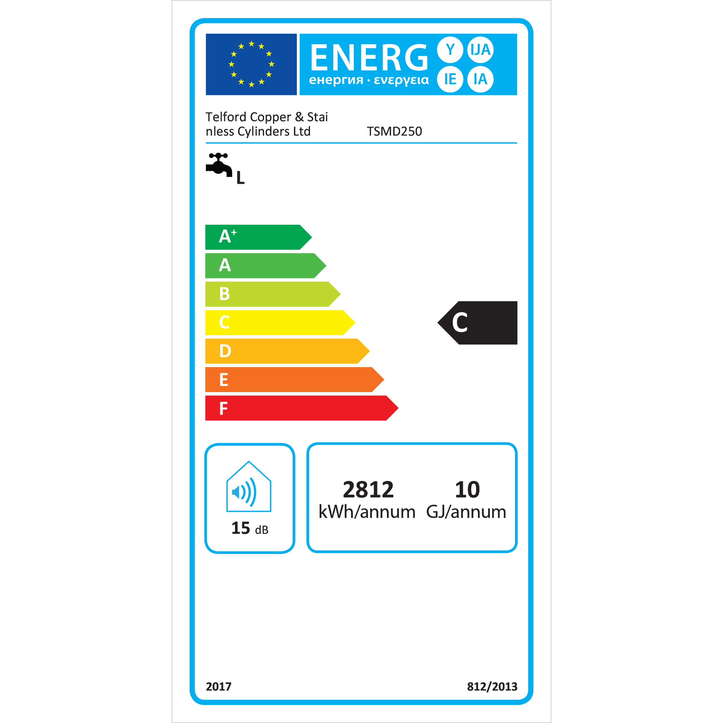 Telford Tempest Unvented Cylinder | TSMD250 | Direct | 250L