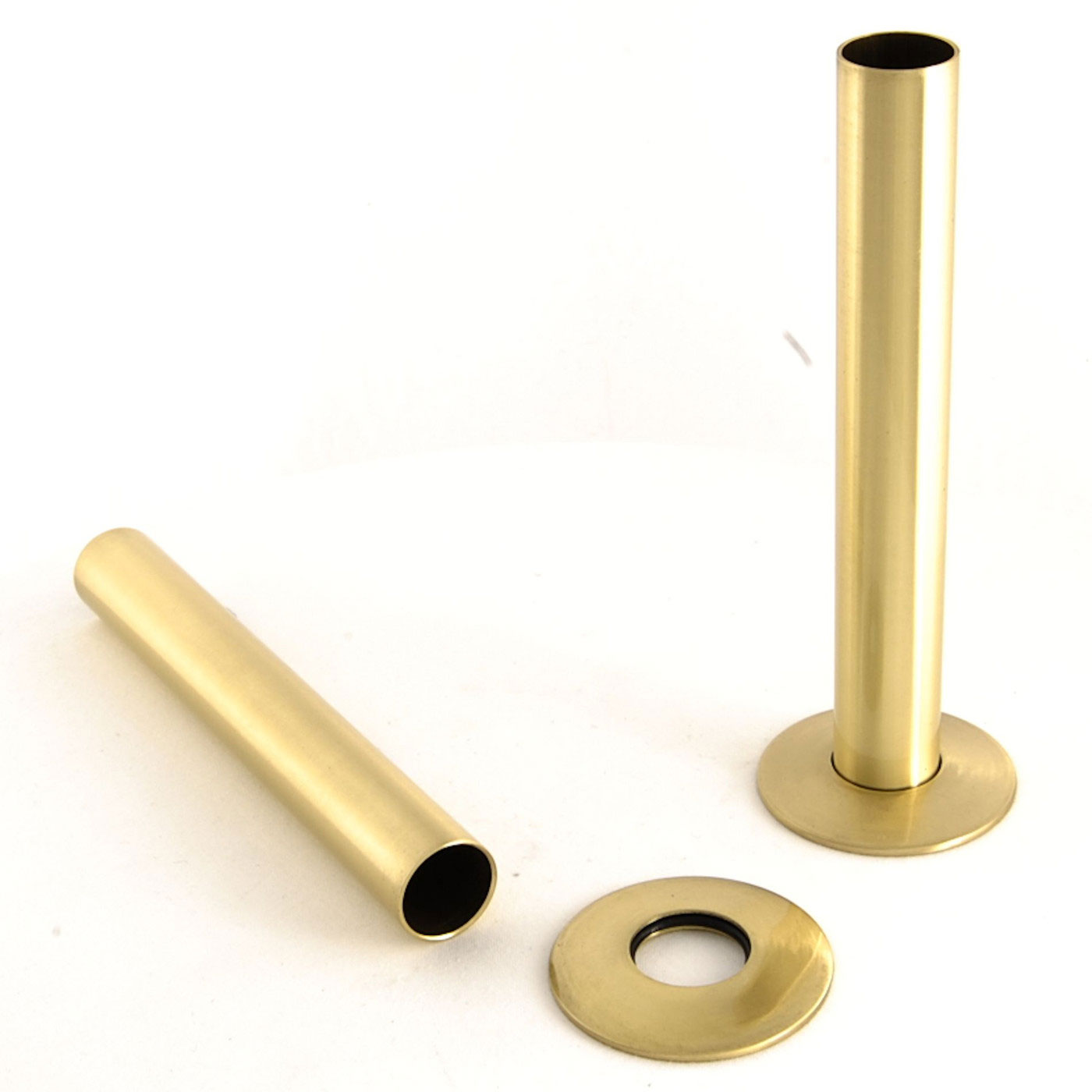 West 130mm Radiator Valve Pipe Sleeve Kit Pair - Brass