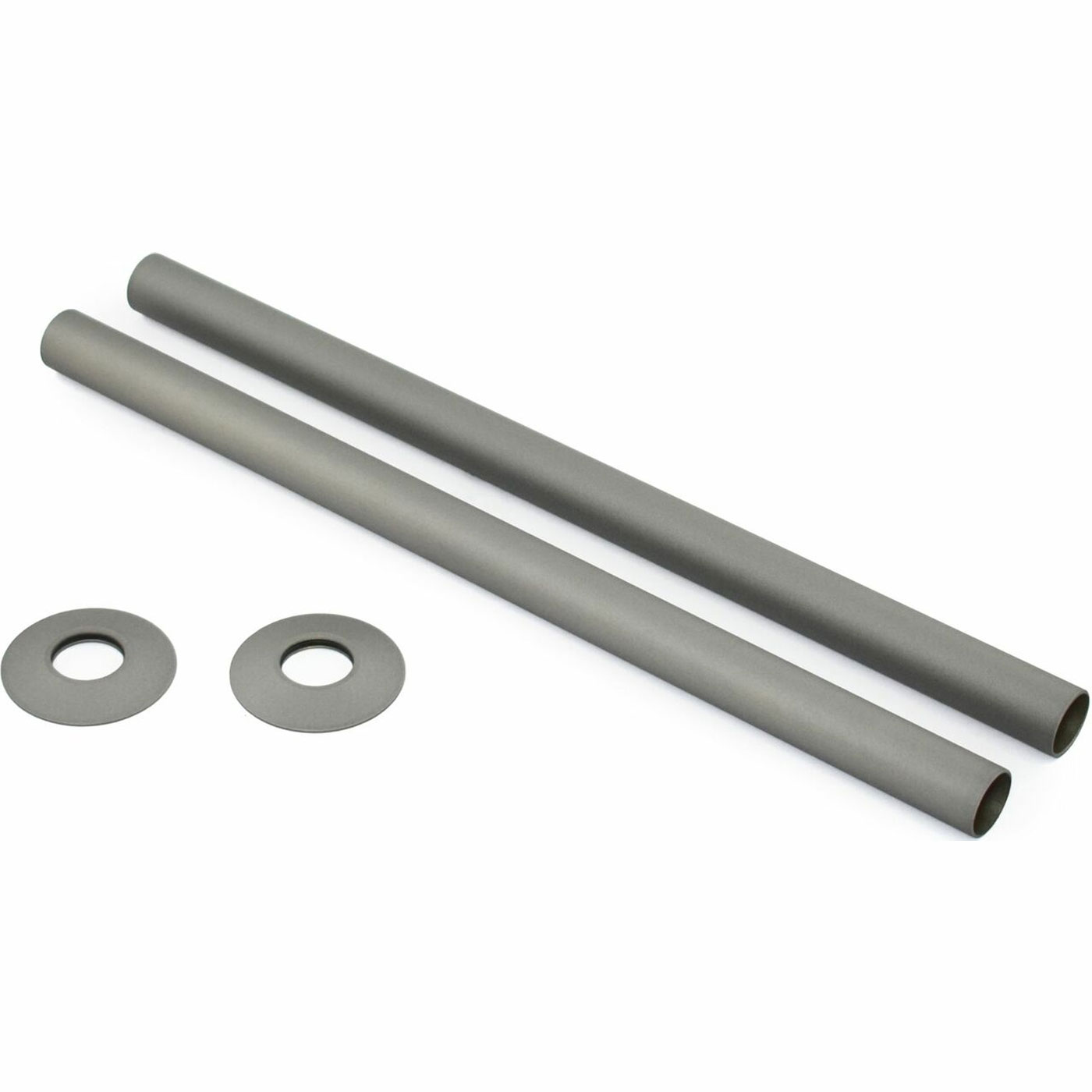 West 300mm Radiator Valve Pipe Sleeve Kit Pair - Matte Metallic Grey
