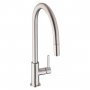 Abode Althia Side Lever Pull Out Kitchen Sink Mixer Tap - Brushed Nickel