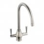 Abode Astral Monobloc Dual Lever Kitchen Sink Mixer Tap - Brushed Nickel