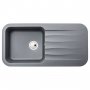 Abode Dune 1.0 Bowl Granite Kitchen Sink With Reversible Drainer 1000mm L x 500mm W - Grey Metallic
