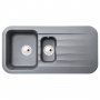 Abode Dune 1.5 Bowl Granite Kitchen Sink with Reversible Drainer 1000mm L x 500mm W - Grey Metallic