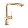Abode Fraction Pull Out Kitchen Sink Mixer Tap - Antique Brass