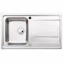 Abode Ixis Compact 1.0 Bowl Inset Kitchen Sink 860mm L x 500mm W - Stainless Steel
