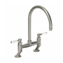 Abode Ludlow Traditional Bridge Dual Lever Kitchen Sink Mixer Tap - Brushed Nickel