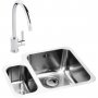 Abode Matrix 1.5 RH Bowl Kitchen Sink with Atlas Sink Tap 572mm L x 450mm W - Stainless Steel