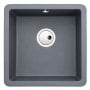 Abode Matrix SQ GR15 1.0 Bowl Granite Inset Kitchen Sink 460mm L x 460mm W - Grey Metallic