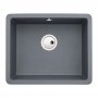 Abode Matrix SQ GR15 1.0 Bowl Granite Inset Kitchen Sink 560mm L x 460mm W - Grey Metallic