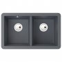 Abode Matrix SQ GR15 2.0 Bowl Granite Undermount Kitchen Sink 758mm L x 460mm W - Grey Metallic
