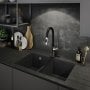 Abode Matrix SQ GR15 2.0 Bowl Granite Undermount Kitchen Sink 758mm x 460mm