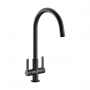 Abode Pico Monobloc Dual Lever Kitchen Sink Mixer Tap - Matt Black