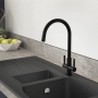 Abode Pico Monobloc Dual Lever Kitchen Sink Mixer Tap - Matt Black