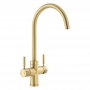 Abode Propure 4 IN 1 Quad Spout Monobloc Kitchen Sink Mixer Tap - Brushed Brass