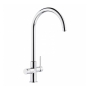 Abode Prothia 3 IN 1 Swan Spout Slimline Monobloc Kitchen Sink Mixer Tap - Chrome