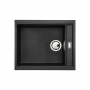 Abode Syncronist Large 1.25 Bowl Inset/Undermount kitchen Sink 555mm L x 460mm W - Metallic Black