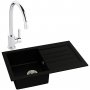 Abode Xcite 1.0 Bowl Granite Kitchen Sink with Atlas Sink Tap 780mm L x 500mm W - Black Metallic