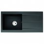 Abode Zero 1.0 Bowl Granite Kitchen Sink With Reversible Drainer 1000mm L x 500mm W - Black Metallic