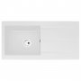 Abode Zero 1.0 Bowl Granite Kitchen Sink With Reversible Drainer 1000mm L x 500mm W - White