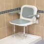 AKW 4000 Series Standard Fold Up Padded Shower Seat Grey with Back & Grey Arms