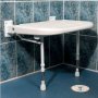 AKW 4000 Series Larger Extra Fold Up Shower Seat 600mm Wide - White Unpadded