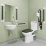 AKW Standard Close Coupled Doc M Pack Disabled Toilet - Fluted Mid-Grey