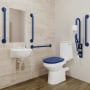 AKW Standard Doc M Pack with Close Coupled Disabled Toilet and TMV3 Mixer Tap - Fluted Dark Blue