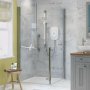 AKW Larenco Duo Hinged Corner Entry Shower Enclosure 900mm x 900mm - 6mm Glass