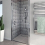 AKW Larenco Fixed Panel Bi-Fold Shower Door 1100mm Wide Non-Handed
