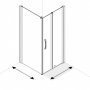 AKW Larenco Corner Full Height Bi-fold Shower Door with Side Panel 800mm x 900mm