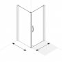 AKW Larenco Corner Full Height Hinged Shower Door with Side Panel 1000mm x 700mm