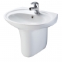 AKW Livenza Basin and Semi Pedestal 500mm Wide - 1 Tap Hole