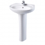 AKW Livenza 450mm Basin with Full Pedestal - 1 Tap Hole