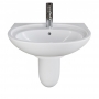 AKW Livenza Plus Basin and Semi Pedestal 500mm Wide - 1 Tap Hole