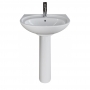 AKW Livenza Plus Basin with Full Pedestal 550mm Wide - 1 Tap Hole