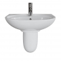 AKW Livenza Plus Basin and Semi Pedestal 550mm Wide - 1 Tap Hole
