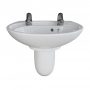 AKW Livenza Plus Basin and Semi Pedestal 450mm Wide - 2 Tap Hole
