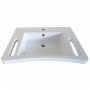 AKW Onyx Ergonomic Wall Hung Basin with Hand Grip Support 600mm Wide - 1 Tap Hole